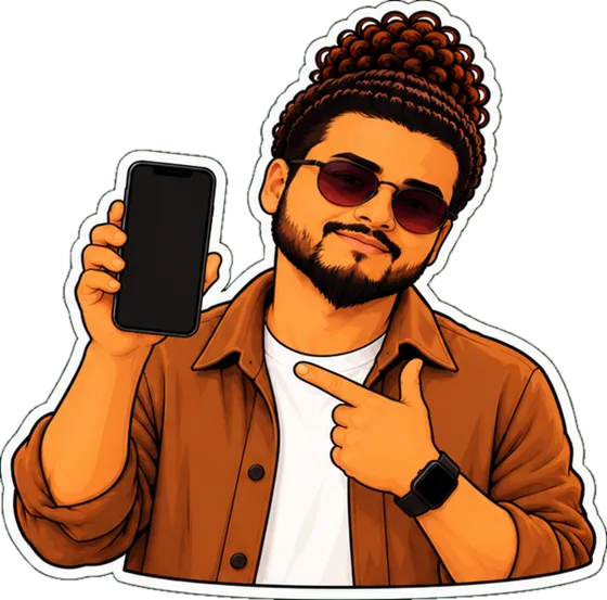 Akshay's character holding a phone